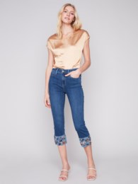 Farrah Jeans with Embroidered Cuff