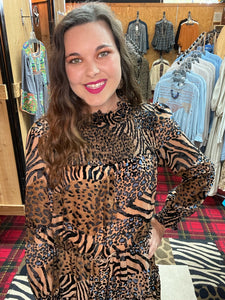 Burn Out Tiered Dress